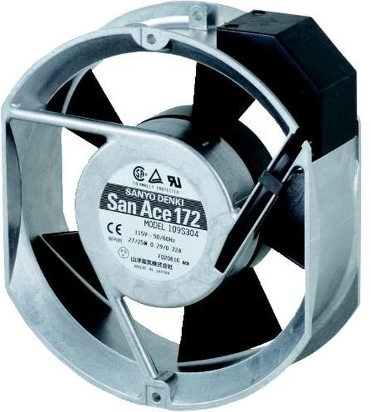 doc046687119 8006139164 109S301, Fan Tubeaxial 100VAC Rectangular/Rounded - 172mm L x 150mm H Ball 226.1 CFM (6.33m³/min) 2 Terminals Hirschmann — изображение 1