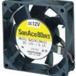 8006208827 9WS0824F401, DC Fans DC Axial Fan, 80x80x25mm, 24VDC, 29.3CFM, 1.68W, 28dBA, Splash Proof, Tach, IP54 Hirschmann