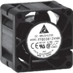 8005429037 FFB03812LN, DC Fans DC Tubeaxial Fan, 38x28mm, 12VDC, Ball Bearing, Lead Wires Hirschmann