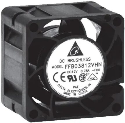 8005429037 FFB03812LN, DC Fans DC Tubeaxial Fan, 38x28mm, 12VDC, Ball Bearing, Lead Wires Hirschmann