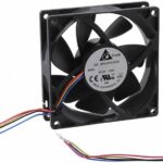 8005429094 QFR0912VH-SP00, DC Fans Fan, 92x25mm, 12VDC, 74.78CFM, 4.8W, Ball, 4Leads, Lock Rotor Sensor, Tach/PWM Hirschmann