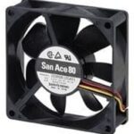 8006962734 9GA0812P6M001, Fan Tubeaxial 12VDC Square - 80mm L x 80mm H Ball 29.7 CFM (0.832m³/min) 4 Wire Leads Hirschmann