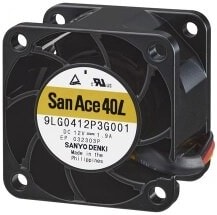 8025164462 9LG0412P3H001, DC Fans Axial, 40x40x28mm, 12VDC, 3.33"H2O, Ribless, Long Life 180Khr, 4xWire, Tach/PWM Hirschmann