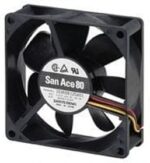 8007763898 109R0824S4D01, DC Fans Axial Fan, 80x80x25mm, 24VDC, 42.4CFM, 2.4W, 34dBA, 3 Wire, Lock Rotor Sensor Hirschmann — изображение 2