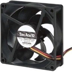 8008642236 9HVB0812P1G0011, Fan Tubeaxial 12VDC Square - 80mm L x 80mm H Ball 141.3 CFM (3.96m³/min) 4 Wire Leads Hirschmann