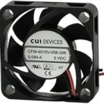 8005438834 CFM-4010V-185-314-20, DC Fans 12Vdc 1.22W 9.9CFM DC Axial 40x10mm TS Hirschmann