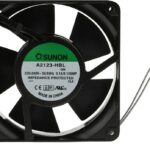 8004788702 A2123-HBL.GN, AC Fans Axial Fan, 120x120x38mm, 220-240VAC, 97/117CFM, 0.34/0.39"H2O, Ball, Wire Hirschmann