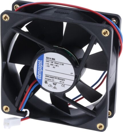 8009104101 8414NGL-RS0, 8400 N Series Axial Fan, 24 V dc, DC Operation, 33m³/h, 700mW, 80 x 80 x 25mm Hirschmann