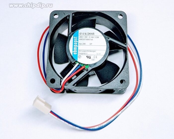 8025400946 Вентилятор Ebmpapst 614N/2HHR 26V DC 0.14A 3.5W 60x25 3pin Hirschmann — изображение 2