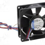8020735899 8412N/2GLE-256, Вентилятор осевой, 80х80х25мм,12В, DC, 0.5Вт, скольжения, 1500об/мин, разъем на проводе (3 конта Hirschmann