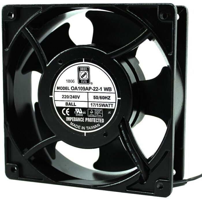 8004628141 OA109AP-22-1WB, AC Fans Axial Fan, 120x120x38mm, 230VAC, 104CFM, 15W, 42dBA, 3000RPM, Ball, Lead Wires Hirschmann — изображение 2