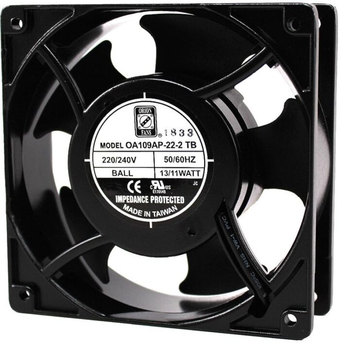 8008622167 OA109AP-22-2TB, Fan Tubeaxial 230VAC Square - 120mm L x 120mm H Ball 71.0 CFM (1.99m³/min) 2 Terminals Hirschmann — изображение 2