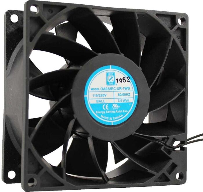 8005183929 OA938EC-UR-1WB, EC Fans EC Axial Fan, Universal Range, 92x92x38mm, 115VAC/230VAC, 60CFM, 0.27"H20, Wire Hirschmann — изображение 2