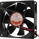 8006402464 OD8025-48HBIP68, DC Fans DC Axial Fan, 80x80x25mm, 48VDC, 40CFM, 3.8W, 0.08A, 33dBA, Ball, Wire, IP68 Hirschmann
