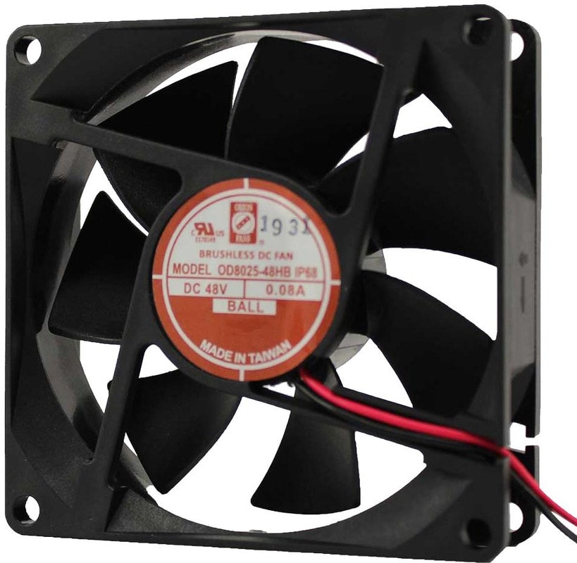 doc047839851 8006402464 OD8025-48HBIP68, DC Fans DC Axial Fan, 80x80x25mm, 48VDC, 40CFM, 3.8W, 0.08A, 33dBA, Ball, Wire, IP68 Hirschmann — изображение 1