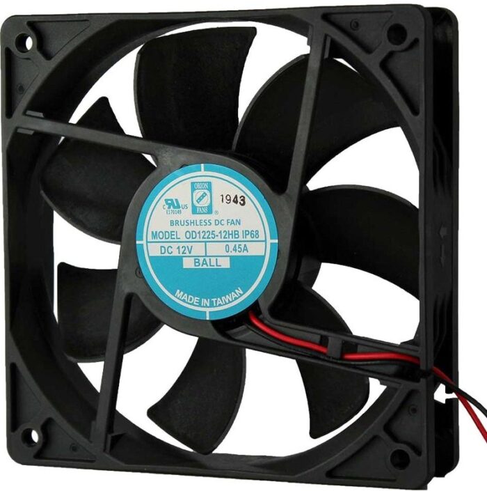 8004715783 OD1225-12HBIP68, DC Fans DC Axial Fan, 120x120x25mm, 12VDC, 120CFM, 5.4W, 0.45A, 42dBA, Ball, Wire, IP68 Hirschmann — изображение 2
