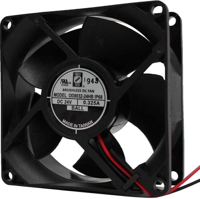 8006807327 OD8032-24HBIP68, Fan Tubeaxial 24VDC Square - 80mm L x 80mm H Ball 2 Wire Leads Hirschmann — изображение 2