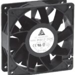 8005429082 PFB1224UHE-R00, DC Fans Tubeaxial Fan, 120x38mm, 24VDC, Ball Bearing, 3x Lead Wires, Locked Rotor Sensor Hirschmann