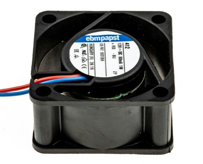 8009100744 412, 400 Series Axial Fan, 12 V dc, DC Operation, 10m³/h, 800mW, 67mA Max, 40 x 40 x 20mm Hirschmann — изображение 4