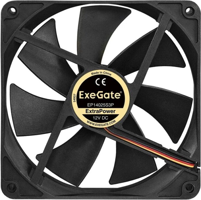 8009509854 EX241638RUS, Вентилятор 12В DC ExeGate ExtraPower EP14025S3P (140x140x25 мм, Sleeve bearing (подшипник скольжения), 3pin, 1600RPM, 31dBA) Hirschmann — изображение 9