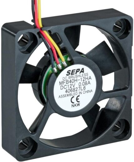 8762488167 MFB40H12A, DC Axial Fan, 12 V, Square, 40 mm, 10 mm, Ball Bearing, 6.54 CFM Hirschmann
