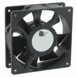 8005755818 17000538A, Fan Tubeaxial 100 ~ 240VAC Square - 120mm L x 120mm H Ball 144.0 CFM (4.03m³/min) 2 Terminals Hirschmann