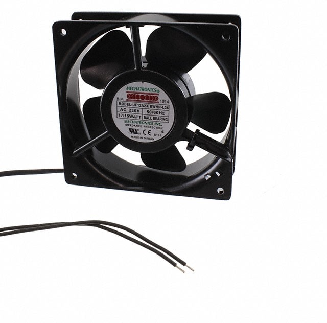 doc049455692 8005757703 UF12A23-BWHNR-L36, Fan Tubeaxial 230VAC Square - 120mm L x 120mm H Ball 106.0 CFM (2.97m³/min) 2 Wire Leads Hirschmann — изображение 1