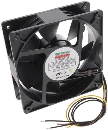 8005761191 LPH12A99-BWHR-B1, Fan Tubeaxial 100 ~ 240VAC Square - 120mm L x 120mm H Ball 123.9 CFM (3.47m³/min) 3 Wire Leads Hirschmann
