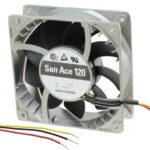 8005772364 9SG1224H101, Fan Tubeaxial 24VDC Square - 119mm L x 119mm H Ball 142.0 CFM (3.98m³/min) 3 Wire Leads Hirschmann