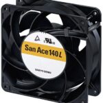 8005901966 9LG1412M5D001, Fan Tubeaxial 12VDC Square - 140mm L x 140mm H Ball 109.5 CFM (3.07m³/min) 3 Wire Leads Hirschmann