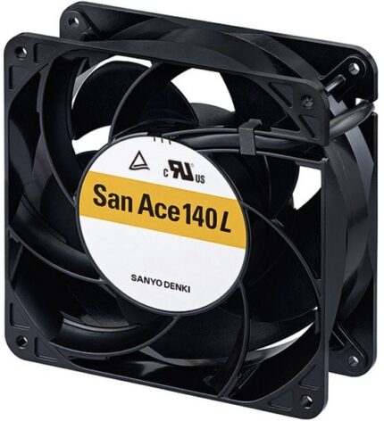 8006980196 9LG1424H5002, Fan Tubeaxial 24VDC Square - 140mm L x 140mm H Ball 173.0 CFM (4.84m³/min) 2 Wire Leads Hirschmann