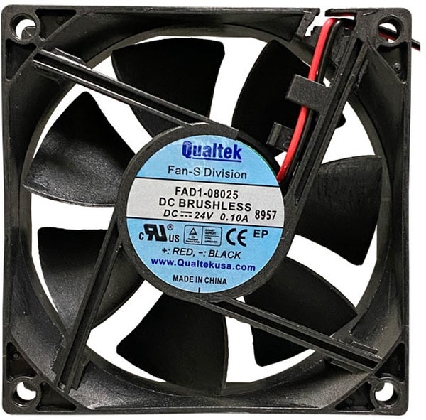 doc049475554 8005948323 FAD1-08025CBAW11-A, Fan Tubeaxial 12VDC Square - 80mm L x 80mm H Ball 19.8 CFM (0.554m³/min) 2 Wire Leads Hirschmann — изображение 1