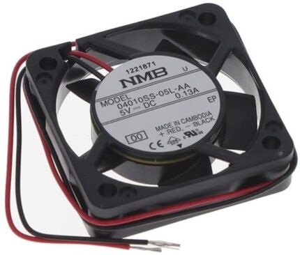 8005807259 04010SS-05L-AA-00, Fan Tubeaxial 5VDC Square - 40mm L x 40mm H Sleeve 4.9 CFM (0.137m³/min) 2 Wire Leads Hirschmann