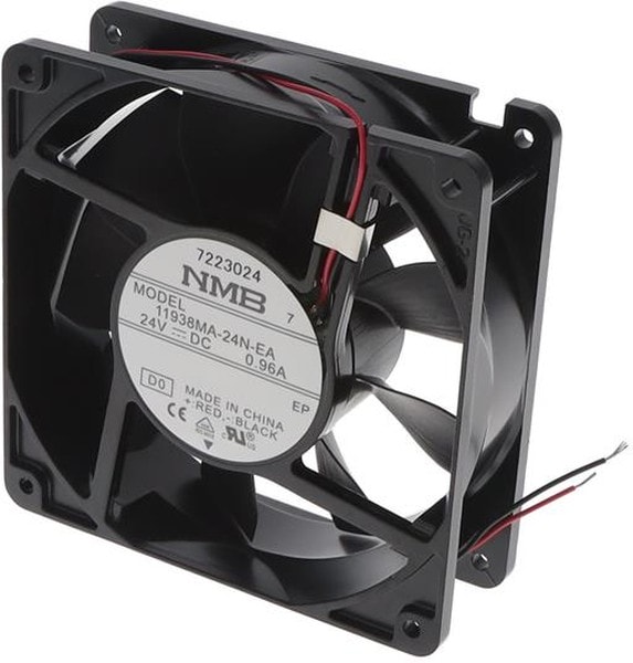 doc049480859 8005807641 11938MA-24N-EA-D0, Fan Tubeaxial 24VDC Square - 119mm L x 119mm H Ball 162.1 CFM (4.59m³/min) 2 Wire Leads Hirschmann — изображение 1