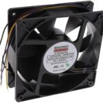8005809365 LPH12A99-BWHR-B1+6, Fan Tubeaxial 100 ~ 240VAC Square - 120mm L x 120mm H Ball 123.9 CFM (3.47m³/min) 4 Wire Leads Hirschmann