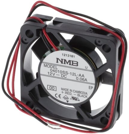 8005813843 04010SS-12L-AA-00, Fan Tubeaxial 12VDC Square - 40mm L x 40mm H Sleeve 4.9 CFM (0.137m³/min) 2 Wire Leads Hirschmann