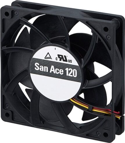 8005816309 9GA1224G40011, Fan Tubeaxial 24VDC Square - 120mm L x 120mm H Ball 134.3 CFM (3.76m³/min) 3 Wire Leads Hirschmann