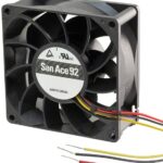 8006104469 9GA0912M4D011, Fan Tubeaxial 12VDC Square - 92mm L x 92mm H Ball 3 Wire Leads Hirschmann