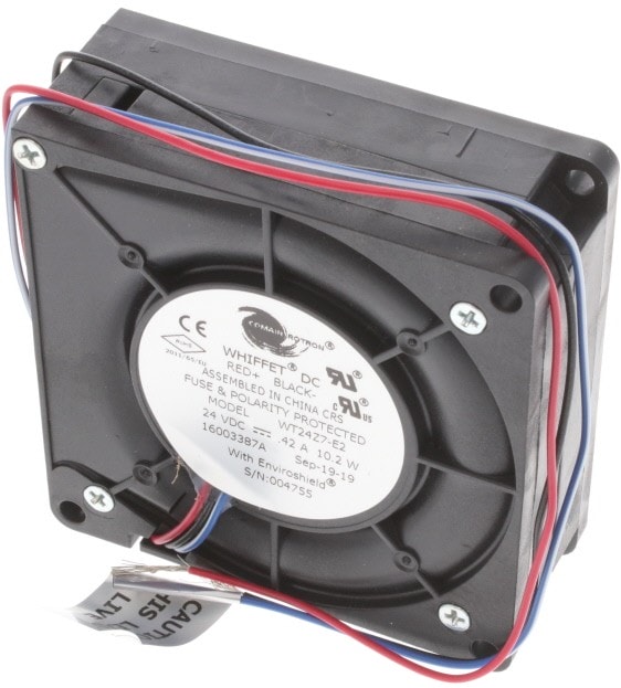 doc049484051 8005816757 16003387A, Fan Blower 24VDC Square - 79.8mm L x 79.8mm H Ball 20.0 CFM (0.560m³/min) 3 Wire Leads Hirschmann — изображение 1