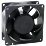 8005948429 MR8032H12B-FSR, Fan Tubeaxial 12VDC Square - 80mm L x 80mm H Ball 73.0 CFM (2.04m³/min) 2 Wire Leads Hirschmann