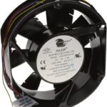 8005827435 17001186A, Fan Tubeaxial 24VDC Square/Rounded - 171.4mm L x 171.4mm H Ball 305.0 CFM (8.54m³/min) 4 Wire Leads Hirschmann