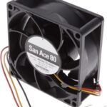 8005833097 9GA0812L2D001, Fan Tubeaxial 12VDC Square - 80mm L x 80mm H Ball 3 Wire Leads Hirschmann
