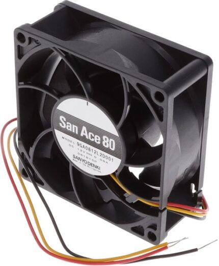 8005833097 9GA0812L2D001, Fan Tubeaxial 12VDC Square - 80mm L x 80mm H Ball 3 Wire Leads Hirschmann