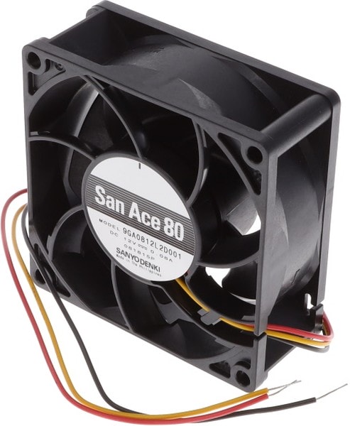 doc049489847 8005833097 9GA0812L2D001, Fan Tubeaxial 12VDC Square - 80mm L x 80mm H Ball 3 Wire Leads Hirschmann — изображение 1