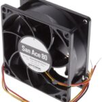 8005836497 9GA0824B2D0011, Fan Tubeaxial 24VDC Square - 80mm L x 80mm H Ball 3 Wire Leads Hirschmann