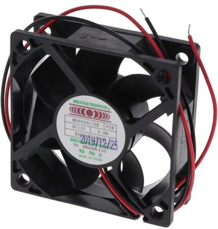 8005842332 MD6020L12B-FSR, Fan Tubeaxial 12VDC Square - 60mm L x 60mm H Ball 13.9 CFM (0.389m³/min) 2 Wire Leads Hirschmann