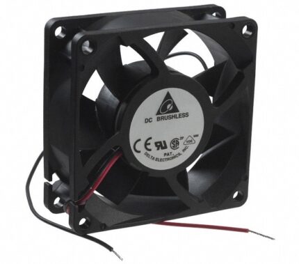 8005857975 AFB0712VH-A, Fan Tubeaxial 12VDC Square - 70mm L x 70mm H Ball 52.0 CFM (1.46m³/min) 2 Wire Leads Hirschmann