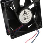 8005858601 AFB1224HE-F00, Fan Tubeaxial 24VDC Square - 120mm L x 120mm H Ball 105.9 CFM (2.97m³/min) 3 Wire Leads Hirschmann
