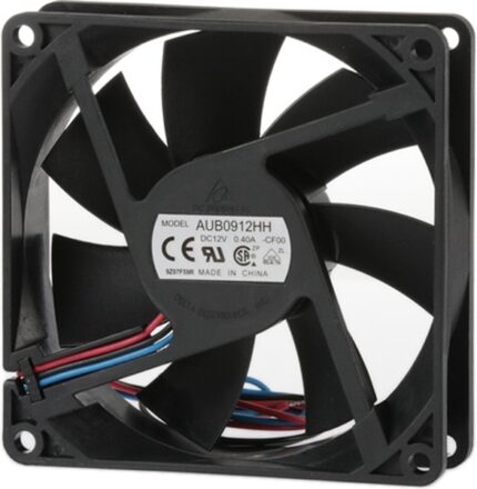 8005876434 AUB0912HH-CF00, Fan Tubeaxial 12VDC Square - 92mm L x 92mm H Superflo 62.1 CFM (1.74m³/min) 3 Wire Leads Hirschmann