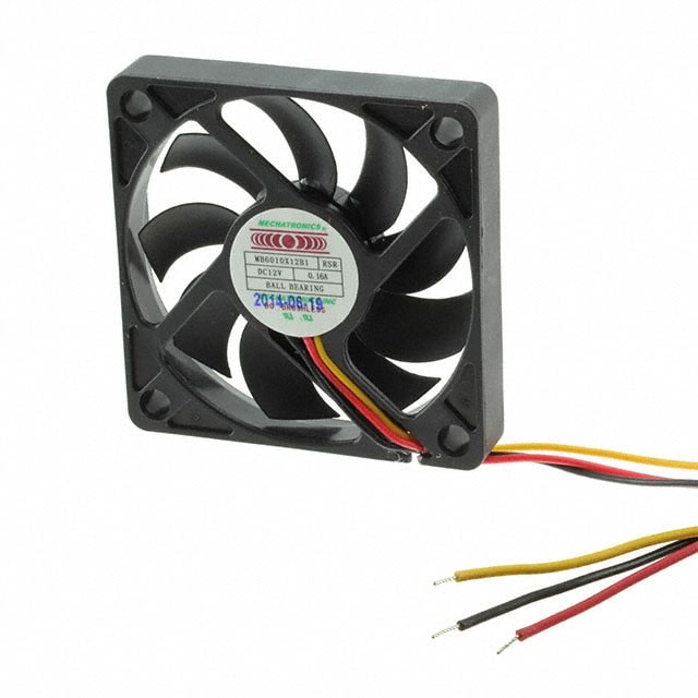 doc049506657 8005884055 MB6010X12B1-RSR, Fan Tubeaxial 12VDC Square - 60mm L x 60mm H Ball 18.7 CFM (0.524m³/min) 3 Wire Leads Hirschmann — изображение 1